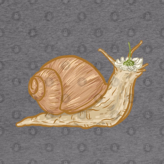 Snail with a Daisy on it's Head by Jewelia